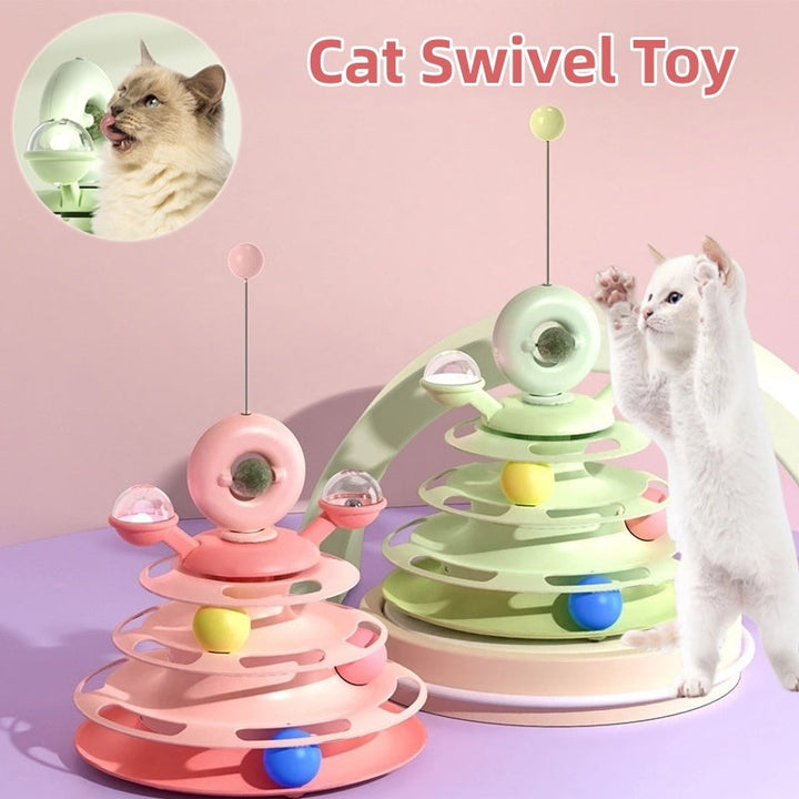 Interactive Tower Turntable Cat Toy for Endless Fun