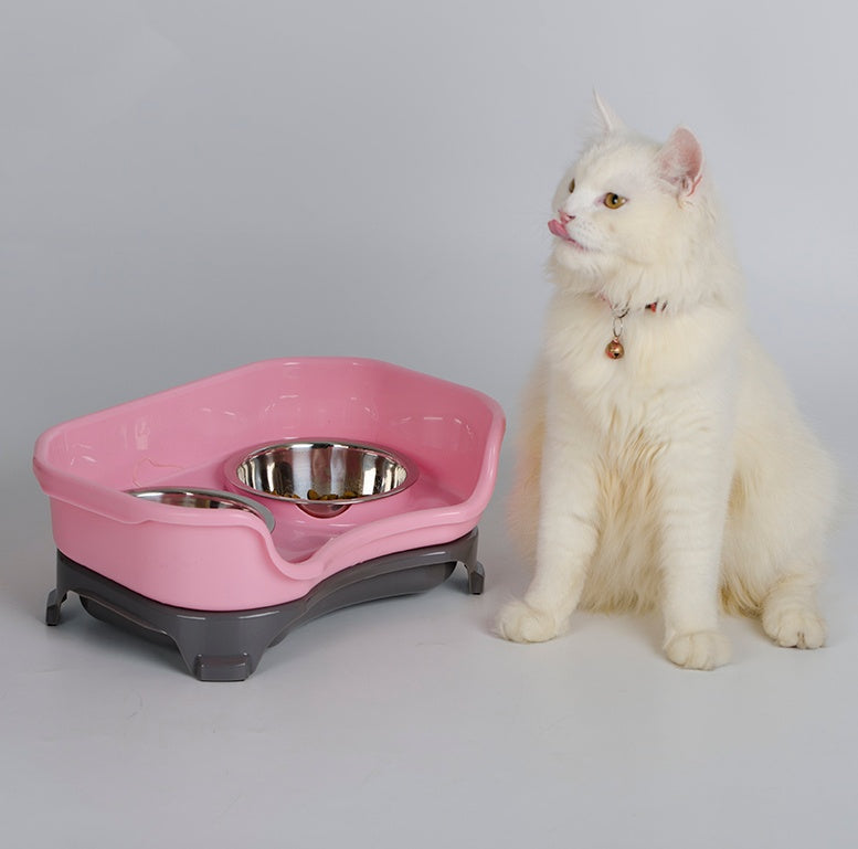 Dog bowl cat bowl pet cat double basin