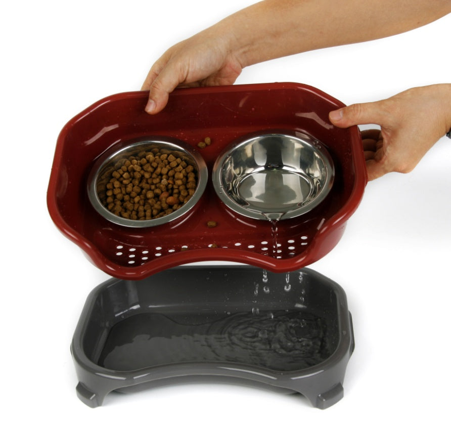 Dog bowl cat bowl pet cat double basin