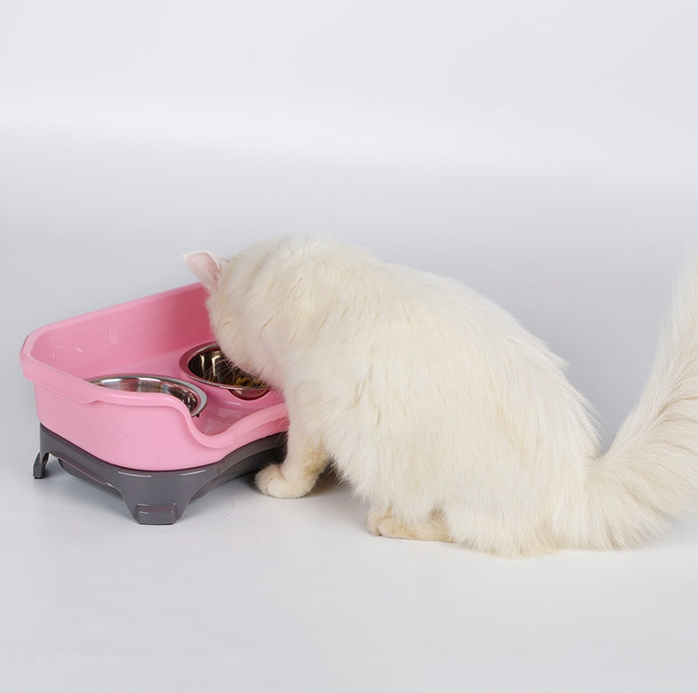 Dog bowl cat bowl pet cat double basin