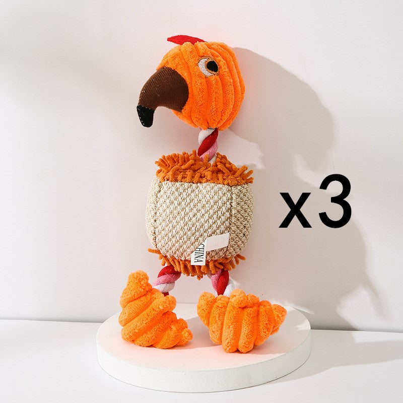 Pet Toy Donkey Shape Corduroy Chew Toy