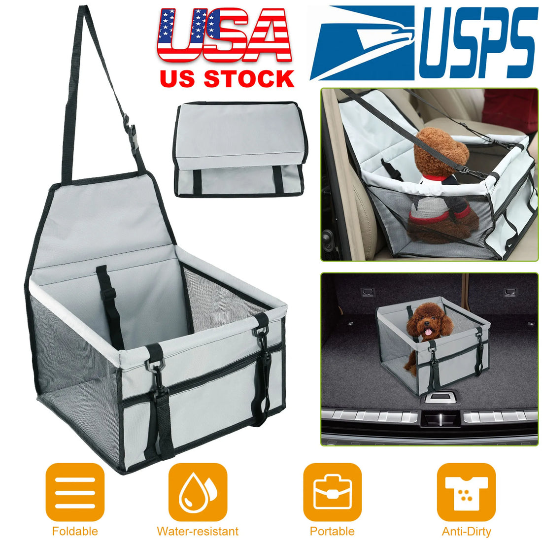 Dog Booster Car Seat Foldable Dog Booster Seat