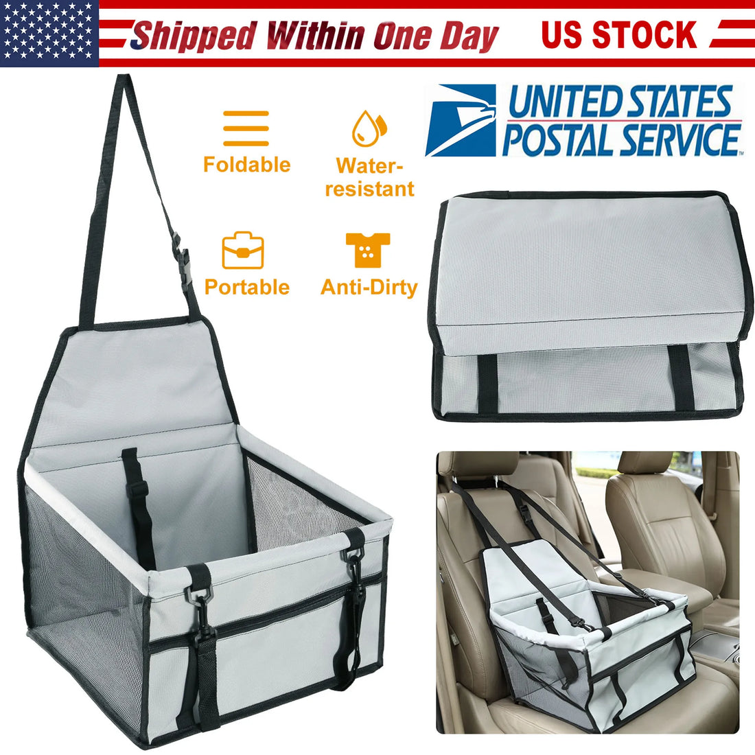 Dog Booster Car Seat Foldable Dog Booster Seat