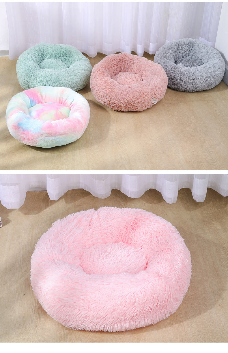 Large Dogs Warm Plush Round Pet Bed