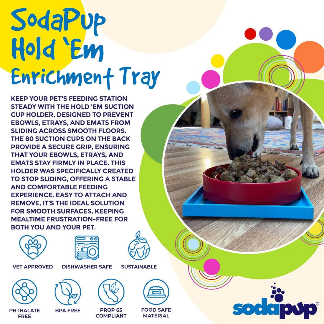 Hold 'em Suction Cup Holder for Dog Bowls & Lick Mats