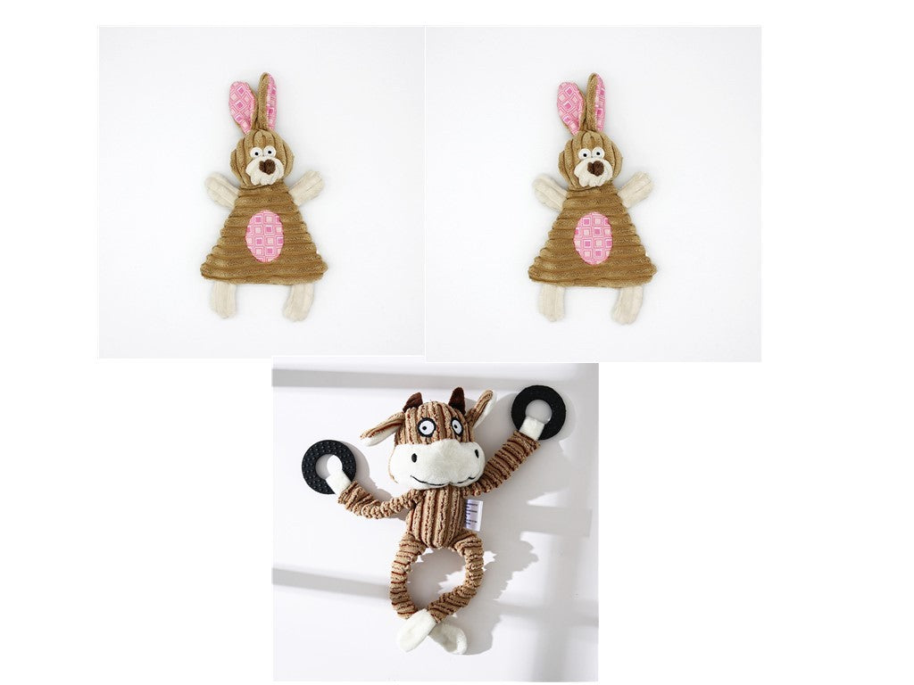 Pet Toy Donkey Shape Corduroy Chew Toy