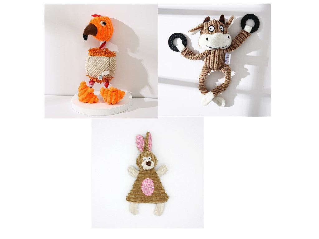 Pet Toy Donkey Shape Corduroy Chew Toy