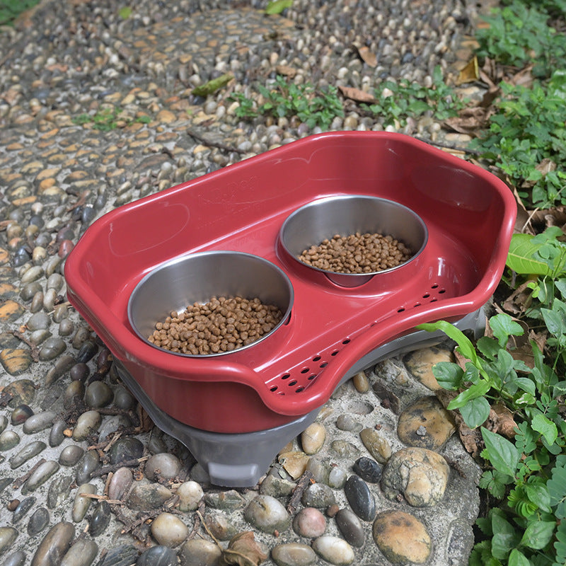 Dog bowl cat bowl pet cat double basin