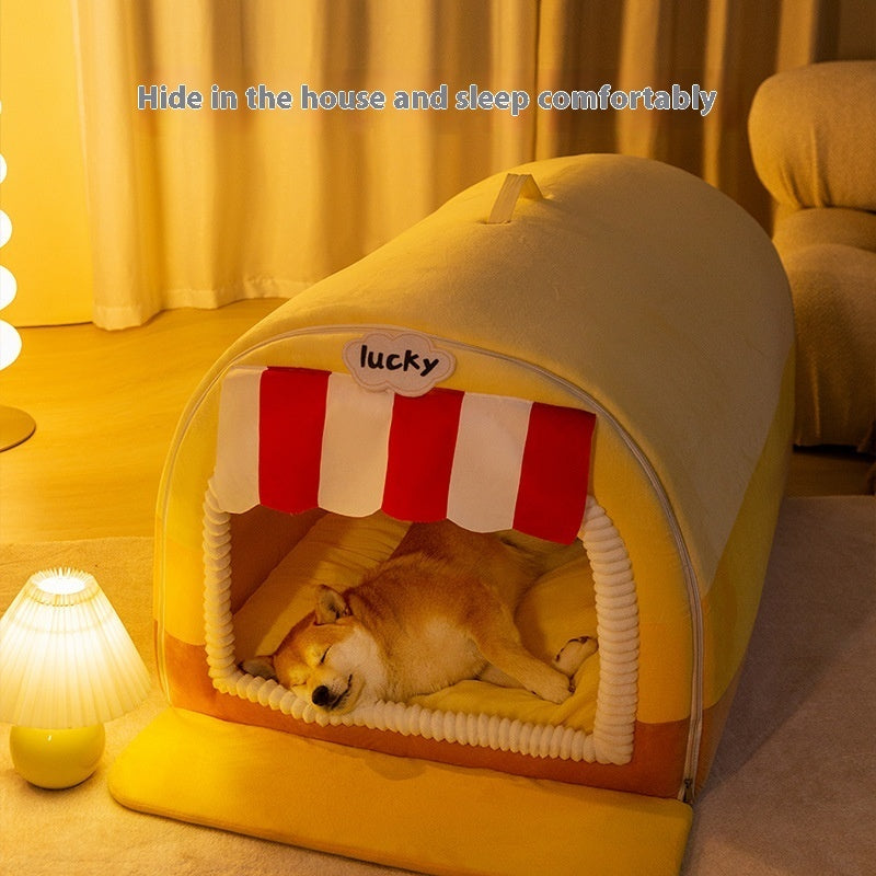 Autumn And Winter Large Dog Painted Pet Bed